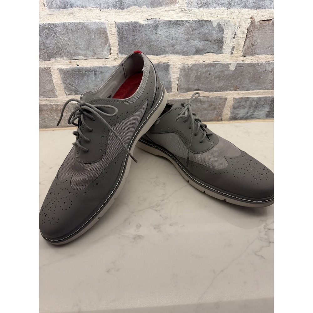 Stacy Adams Redzone Men's 12M Grey Leather Summit Wingtip Oxford Shoes